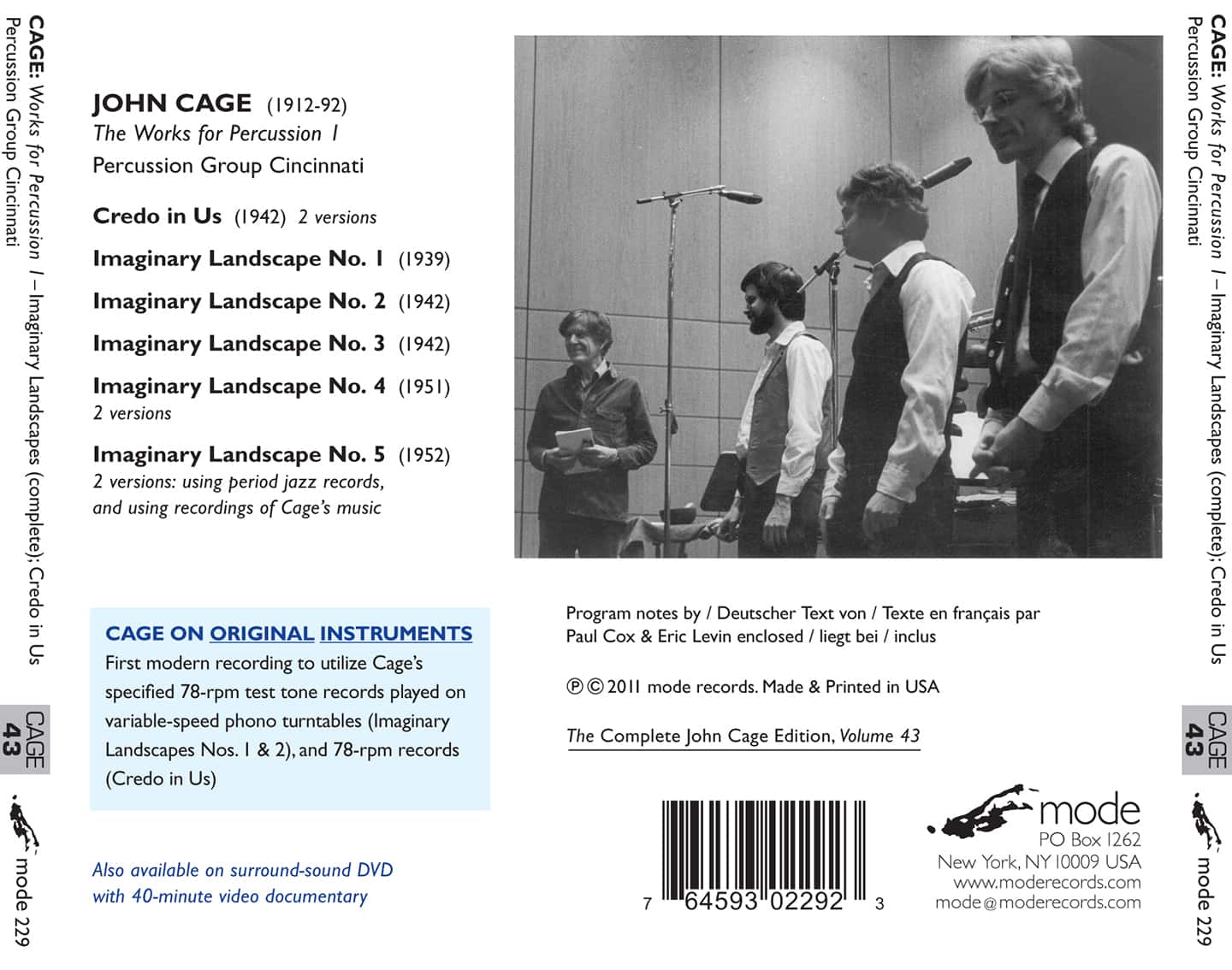 Cage Edition 43 – The Works for Percussion I