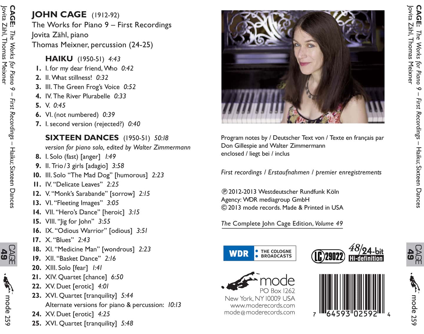 Cage Edition 49 – The Piano Works 9: New Discoveries
